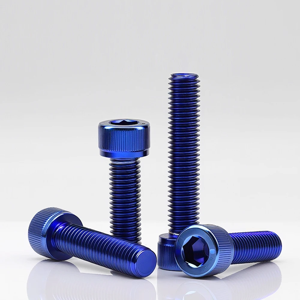 M4 M5 M6 M8 M10 DIN912 Hex Socket Cap Head Screws SUS304 Stainless Steel Titanium Blue and Gold Plated Allen Key Bolts