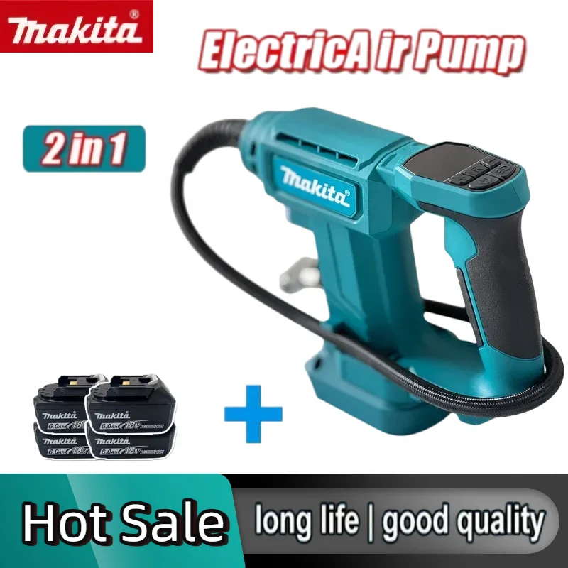 

Makita Air Compressor Air Pump Portable Car Tire Inflator With Digital Display Inflatable Pump For 18V Bettery Power Tool