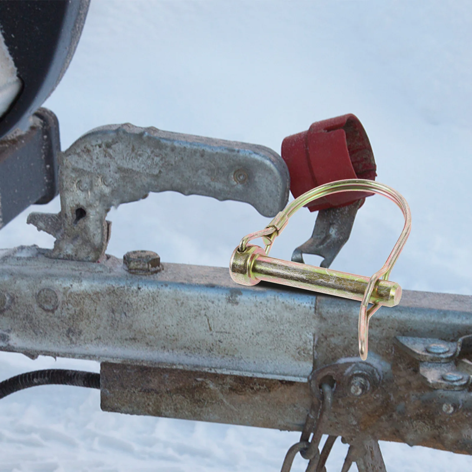 

4 Pcs Spring Pin Lockable Towing Hitch The Chain for Trailer D Locking Carbon Steel Heavy Duty