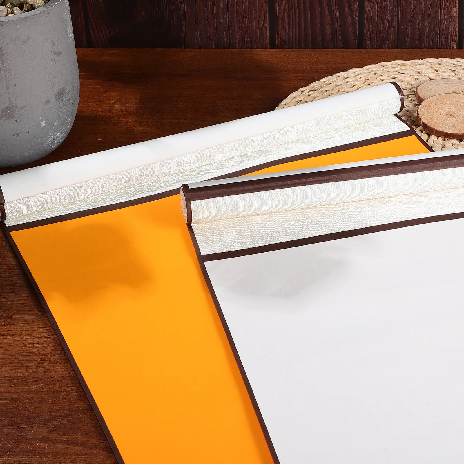 

2Pcs Thickened Chinese Calligraphy Paper Scroll Hanging Blank Scrolls for Painting Practice Home Art Decor Calligraphy