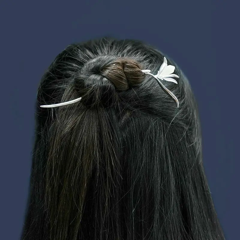Magnolia Flower Hairpin Anti-hotan jade  Plate Hairpin Repiece Classical Hanfu Palace Opera Headwear Female