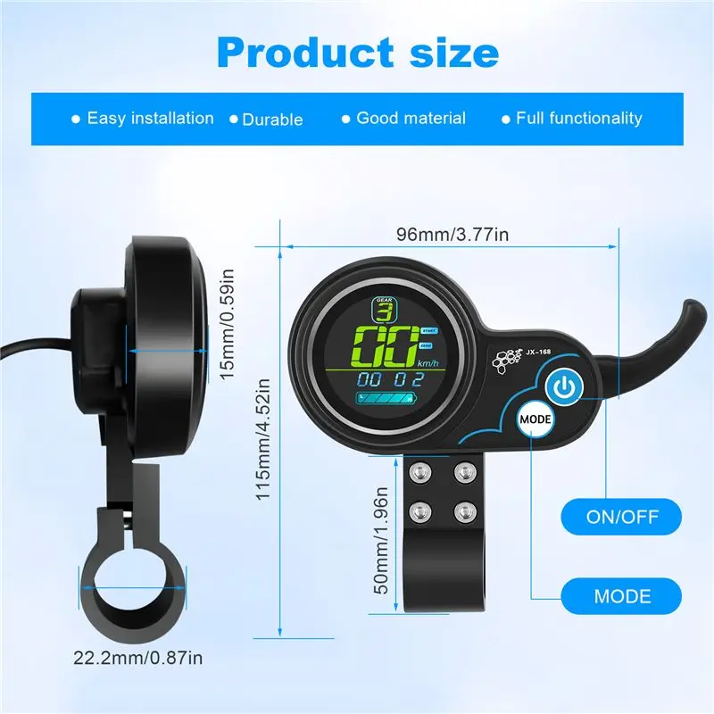 Superior-JX-168 Acceleration Instrument Continental Electric Scooter 36V/48V LCD Screen Governor Instrument Throttle Accessories