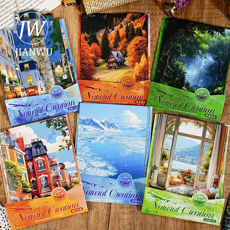 JIANWU натуральная серия, винтажный лесной городской пейзаж, коллаж, материал для скрапбукинга, бумага, креативный мусорный журнал, канцелярские принадлежности
