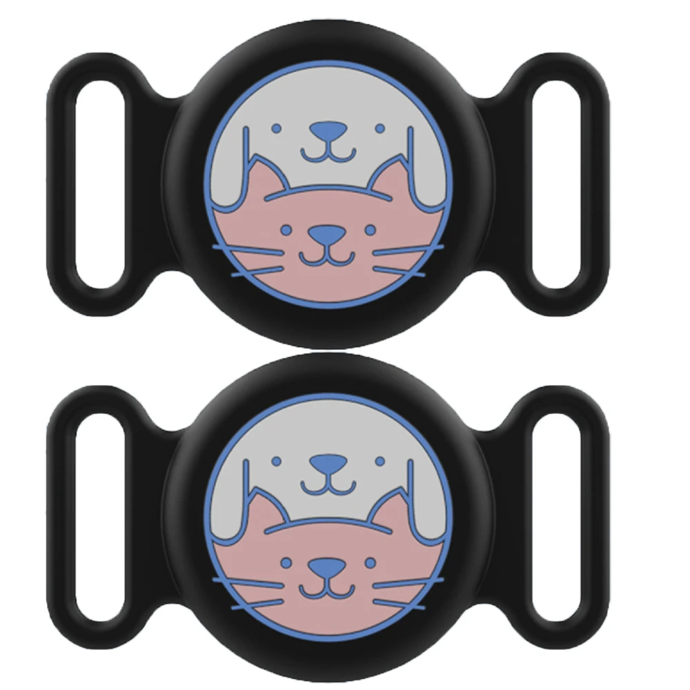 for Apple AirTag Case Cattoon Silicone Airtag Dog Collar Holder Waterproof cat Collar Holder Air Tag Case GPS Tracker Cover 2pcs