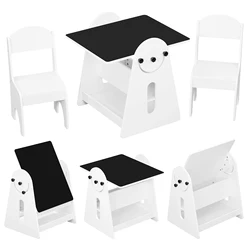 WOLTU Kindertafel met 2 stoelen Schildertafel Stoelenset Kinderzitplaatset voor binnen Opbergruimte voor kinderen Studietafel