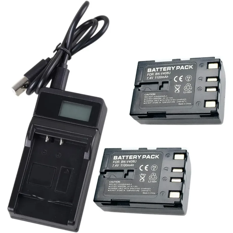 

Battery 2 Pack and LCD USB Travel Charger for JVC GR-DVL510, GR-DVL510U, GR-DVL520, GR-DVL520U MiniDV Camcorder