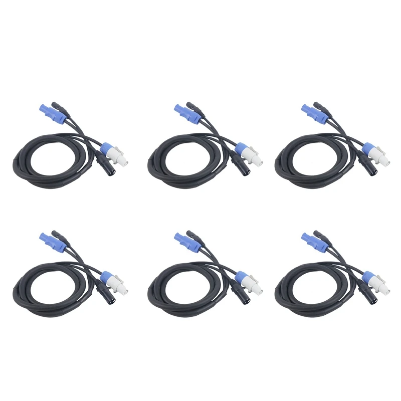 

6X DMX Powercon кабель, комбинация вилки Powercon и сигнальной линии DMX XLR для подключения питания света, передачи сигнала (A)