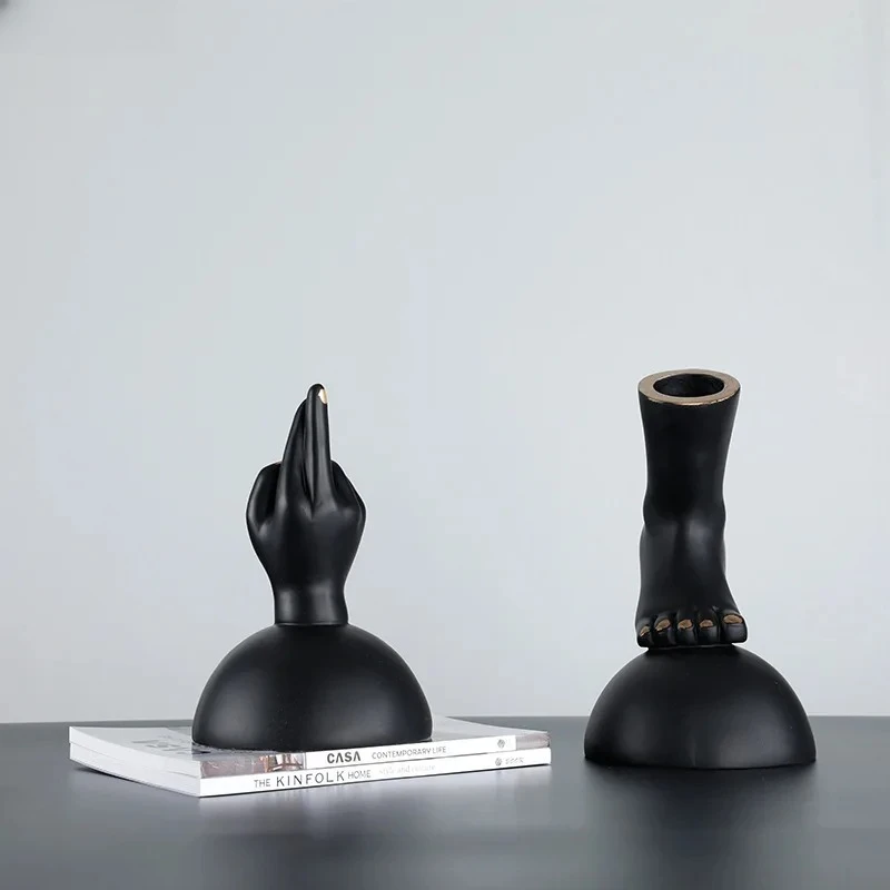 Creative Hand and Foot Statue Artwork Desk Decoration Abstract Crafts Human Body Sculpture Ornaments Room Aesthetics Decor