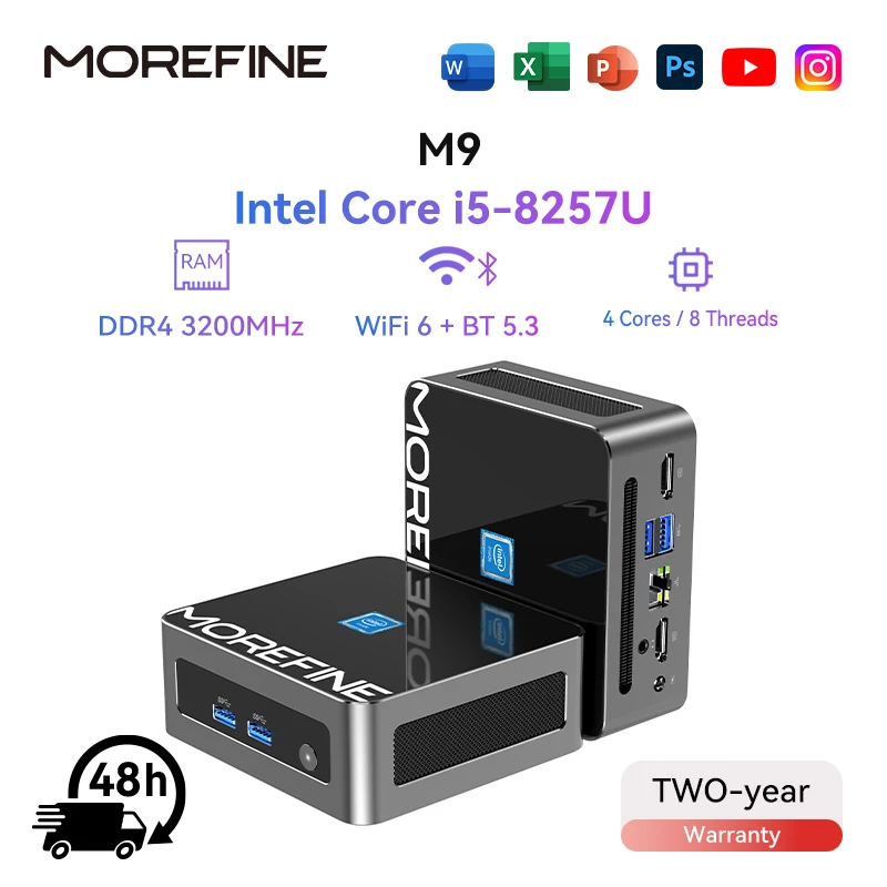 MOREFINE 2026 M9 i5-8257U Mini PC Portable Gaming Desktop Computer Mini pc