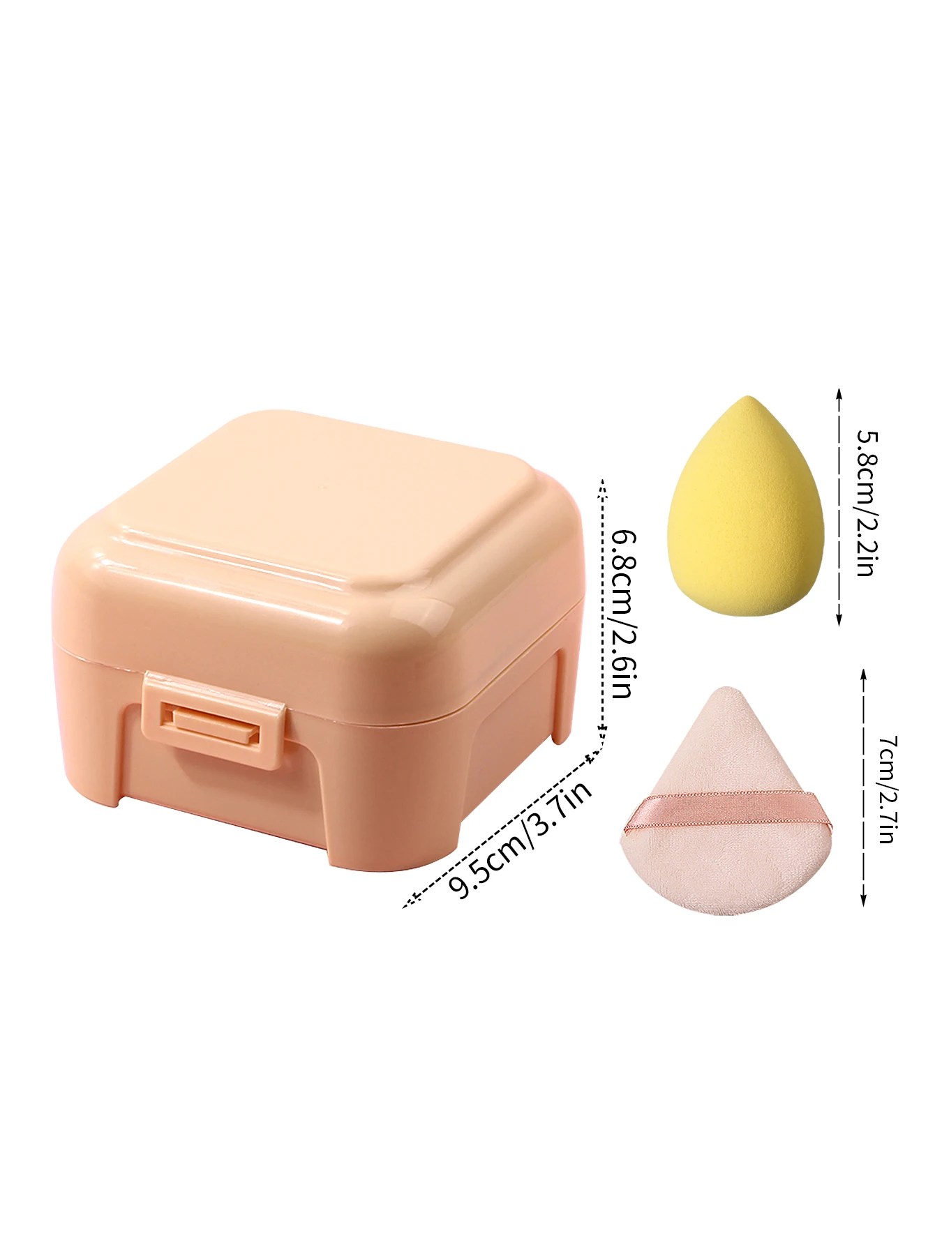 6PCS Portable boxed makeup sponge egg triangular powder puff, a soft dry and wet dual-purpose facial makeup tool