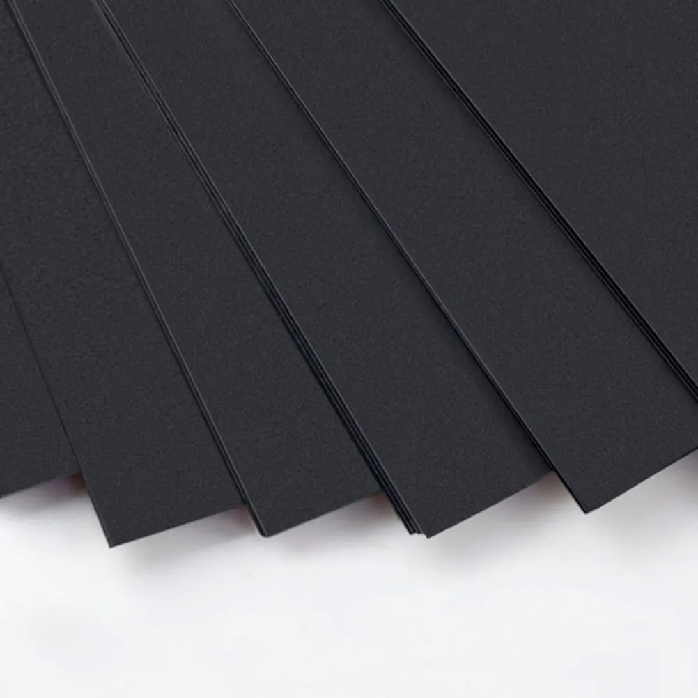100Pcs DIY A4 Black Thickened Kraft Painting Drawing Paper Suitable for Scrapbook Cards Business Waterproof Smooth Surface