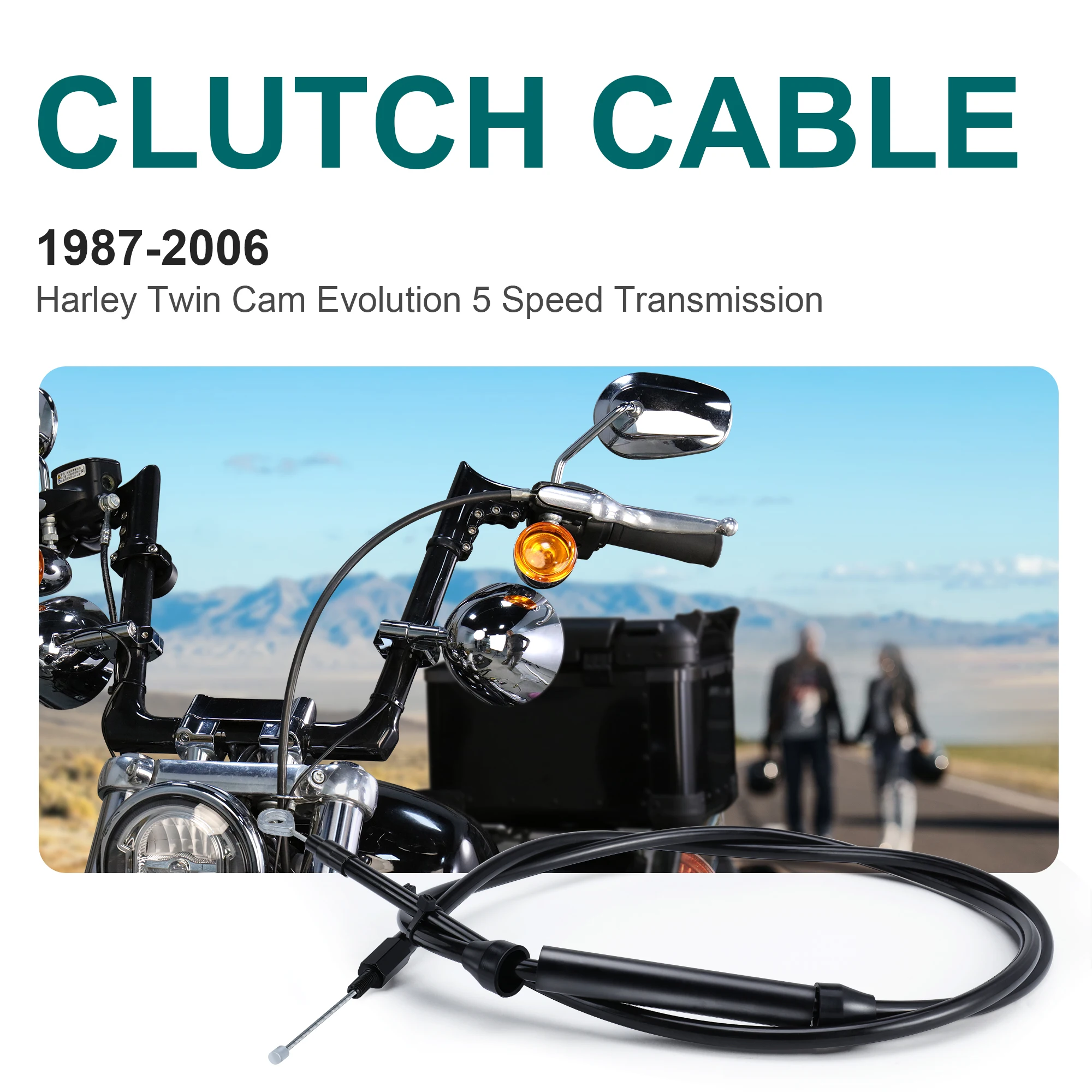 Mokitdora Clutch Cable for Harley 1987-2006 Touring Dyna Softail Twin Cam Evolution 5 Speed Transmission with Mechanical Clutch