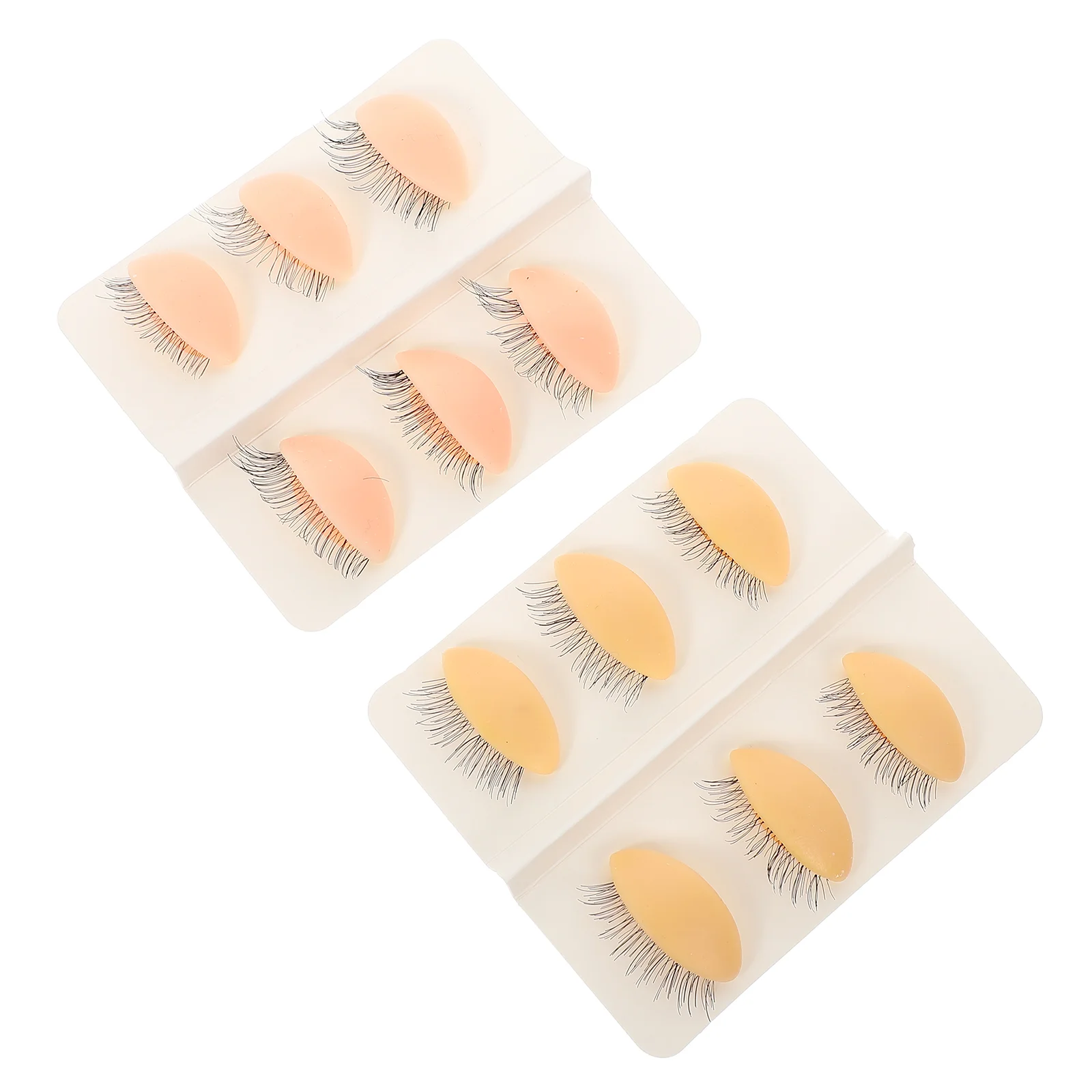 6 Pairs Detachable Model Grafted Eyelashes Removal for Extensions Silica Gel Mannequin Eyelid