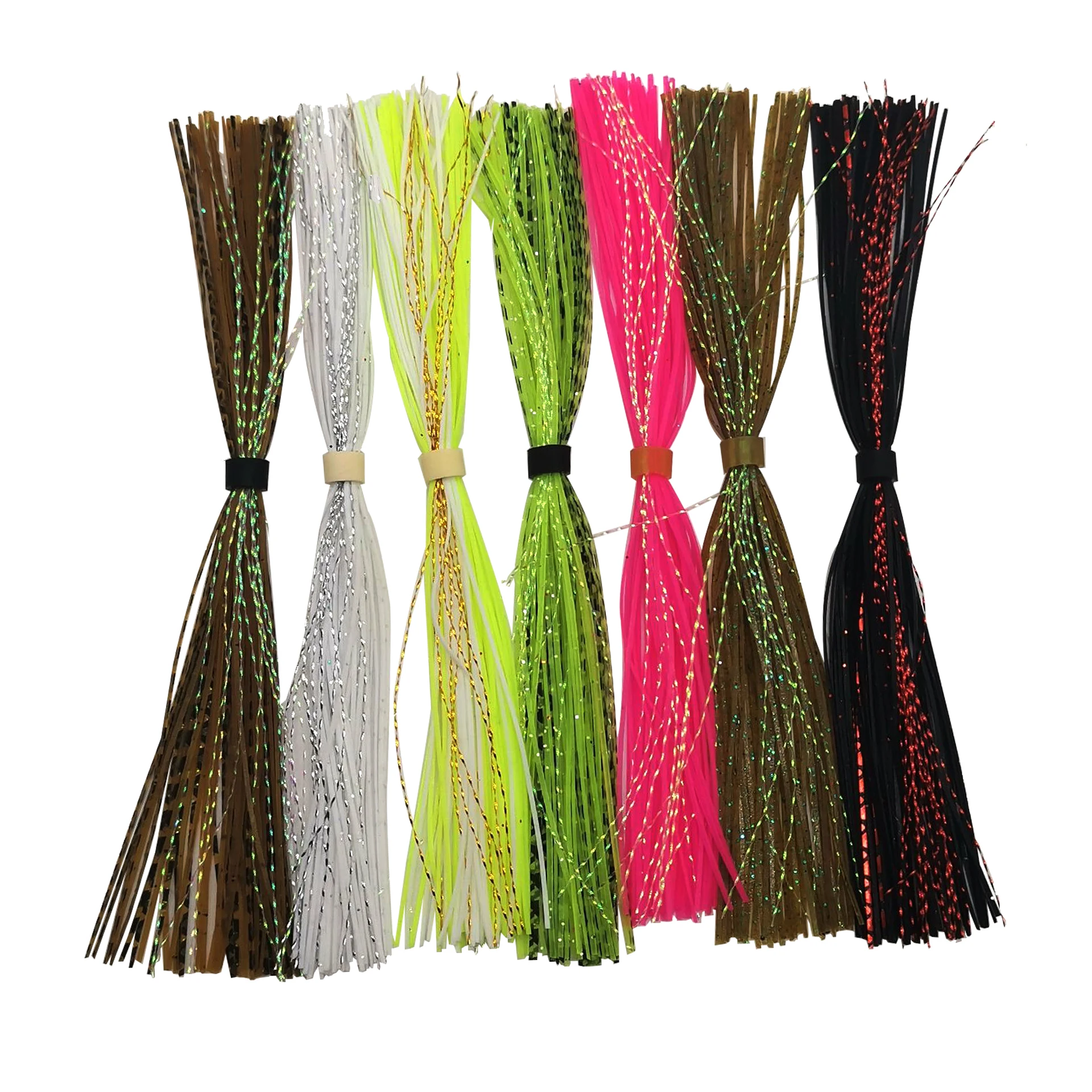 5 bundles/lot 44 strands Silicone skirt Rubber skirt fishing lure fishing accessories Flashabou Holographic Tinsel Crystal Flash