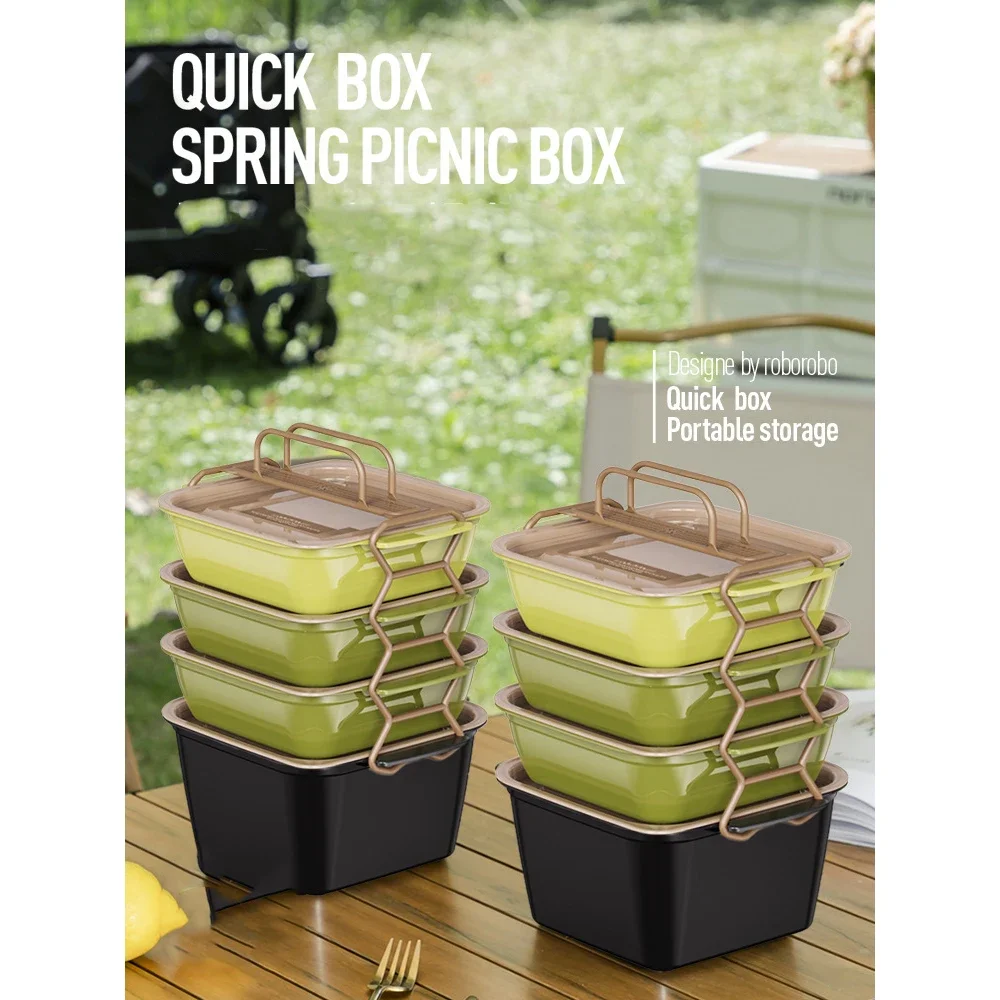 

Bento Box Portable Folding Outdoor Picnic Box - Multi-Function Food-Grade Lunch & Fruit Container Leak-Proof & Microwave