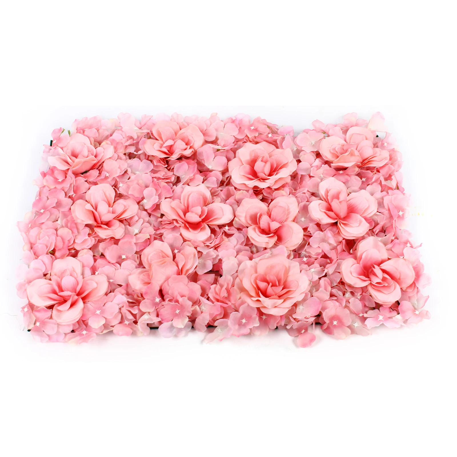 Flower Wall Lifelike Pink Flower Panels Silk Fabric Rose Wall Mat Pink Artificial Flower Wall Backdrop for Garden Wedding Stage