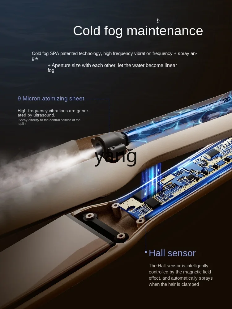 CX Cold Mist Steam Steam Splint Rizos de cabello liso Rizador de cabello aniónico de doble propósito