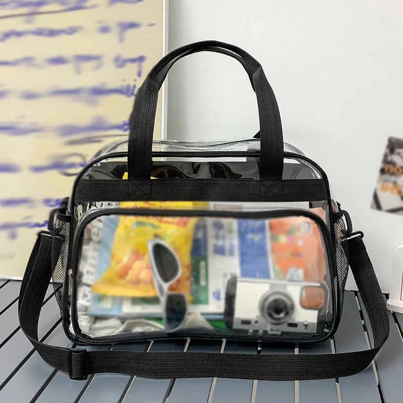 PVC Transparent Bag Fitness Gym Training Sport Yoga Swimming Bags Large Capacity Outdoor Travelling Camping Crossbody Bags