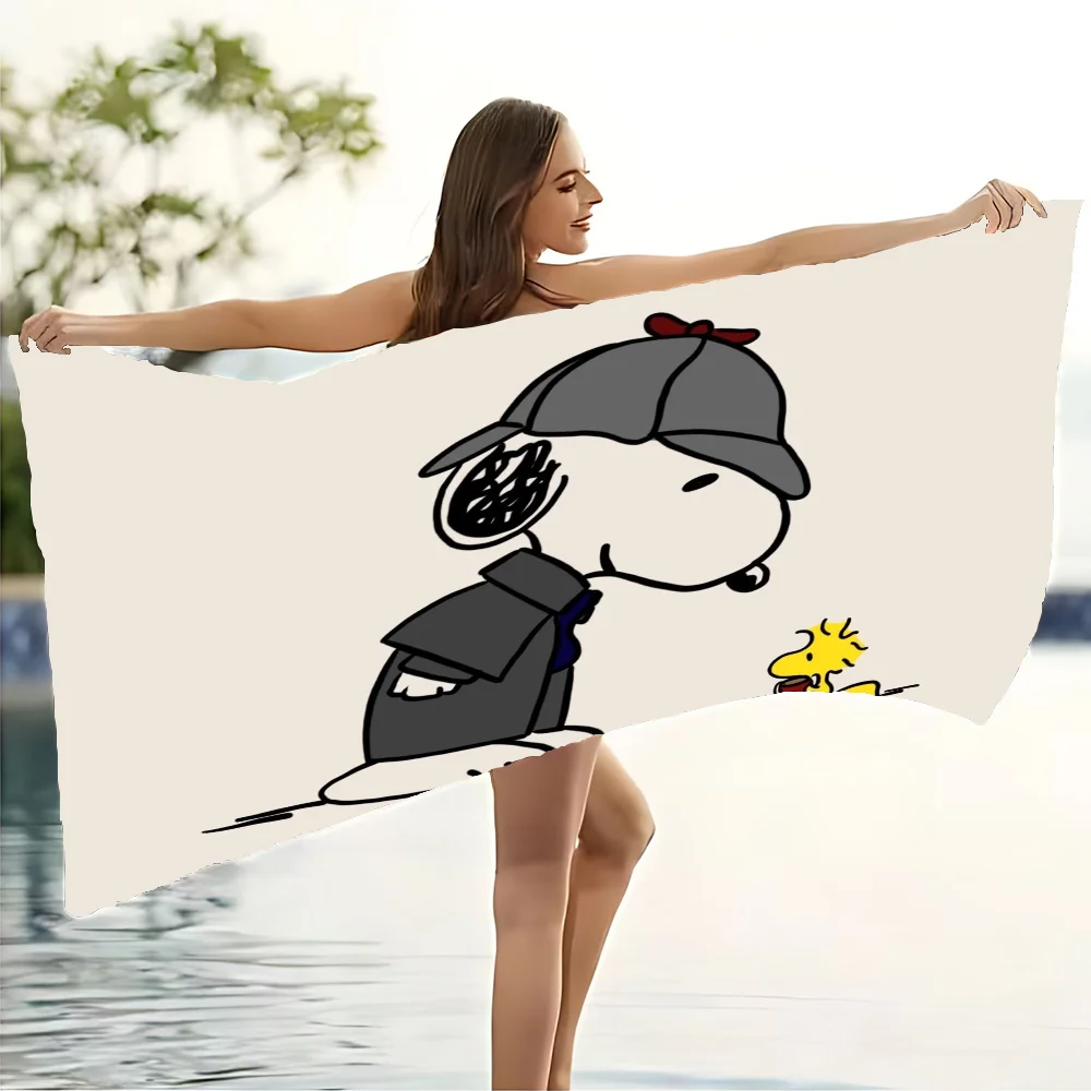 S-snoopy Art Beach Towel Large Bath Towels Bathroom Accessories Personal Care Quick Drying Towels Spa For Home Sauna Gym Set