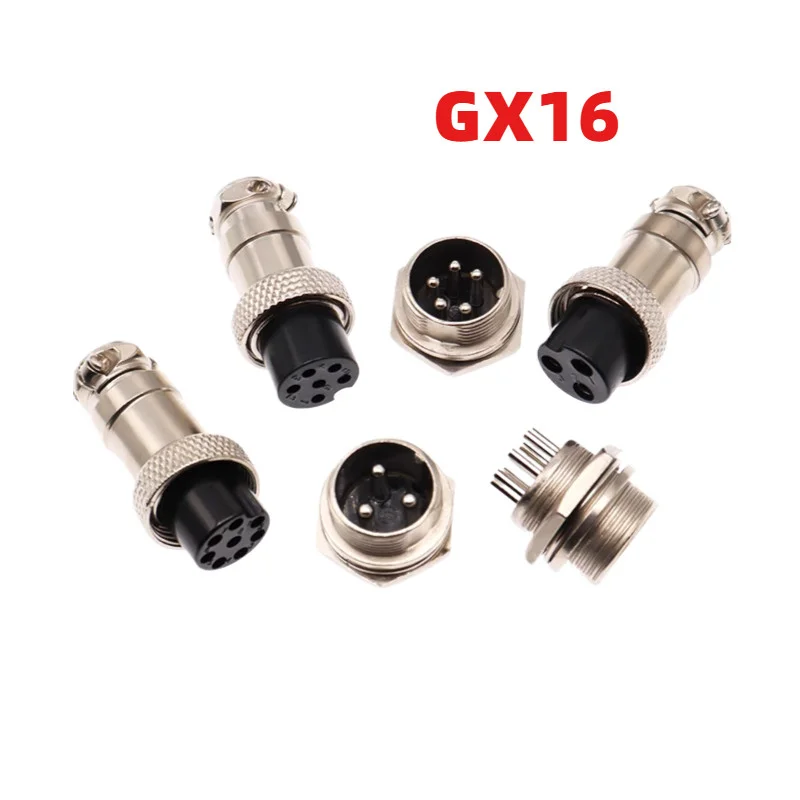 1pcs GX16 Aviation Plug Socket 16mm Connector GX16-2/3/4/5/6/7/8/9/10 Pin Male Female Plug Socket Electrical Cable Connector