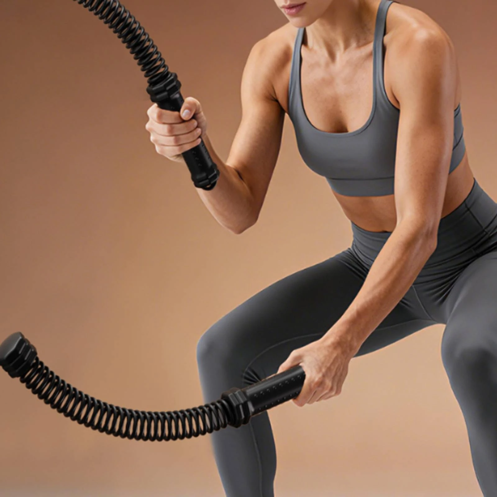 Spring Exercise Rope Ergonomic Exercise Rope with Wrist Straps Spring Resistance Band Elastic Chest Expander with Springs view 4