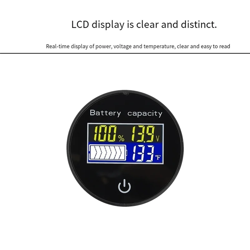 BYBS-Temperature Sensor Switch Digital Voltmeter Tester Li- Lifepo4 Lead Acid Battery Capacity Indicator DC 10V-100V℃/℉