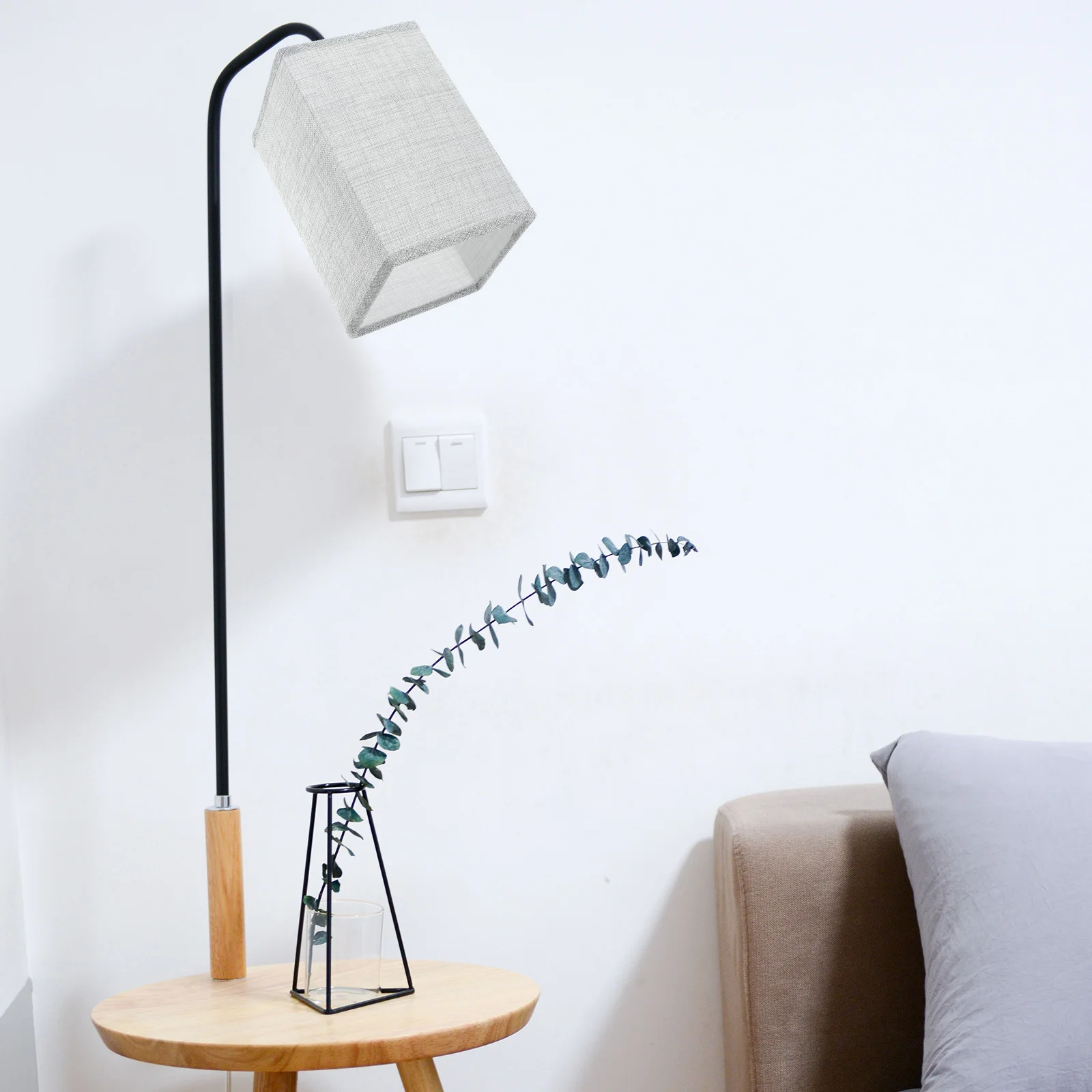 

Lamp Shades Square Lampshade Shape Replacements Floor Desk Light Grey Table Fabric Cover Office