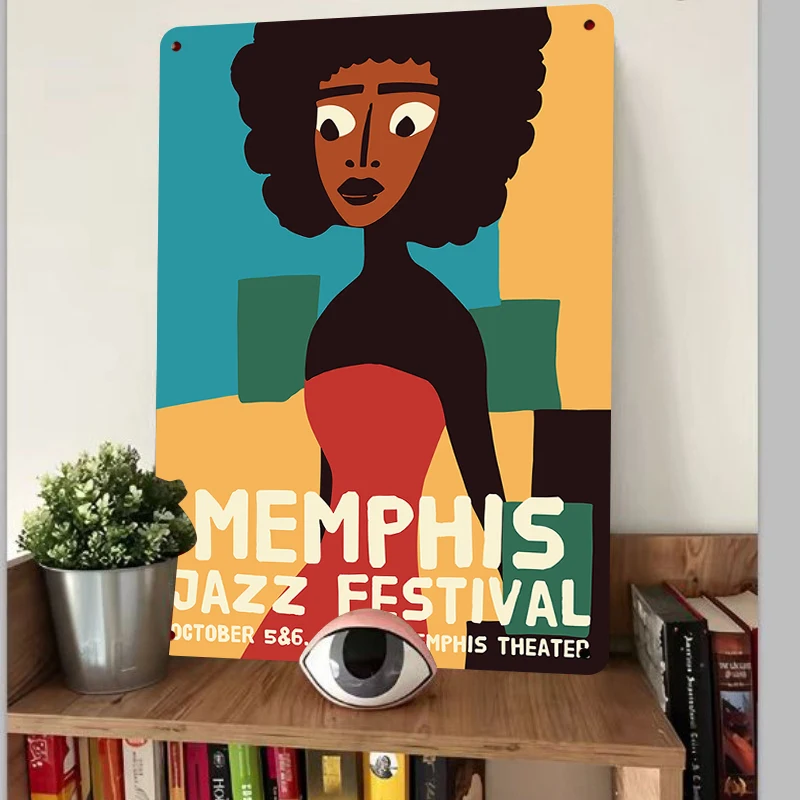 Vintage Memphis Jazz Festival 1978 Poster Tin Sign Home Decor Wall Art