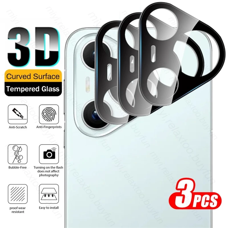 For Huawei Pura 70 5G 2024 Case 3PCS 3D Tempered Glass Curved Camera Lens Protectors Cover Huawie Huavei P70 Pura70 Pro Ultra 5G