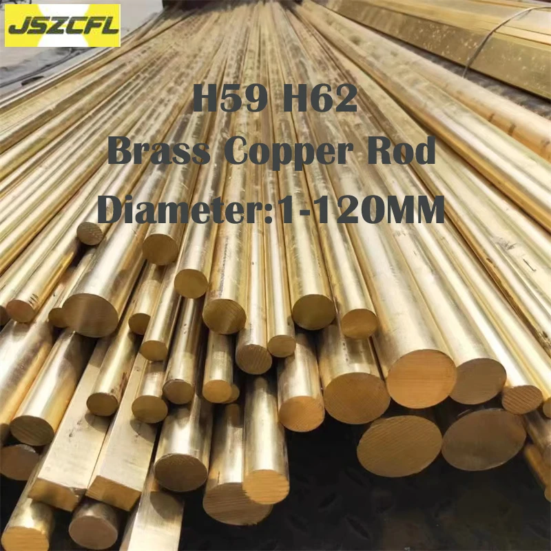

H59 H62 Brass Copper Rod Round Copper Rods Solid Cu Bar Metallic Materials Diameter 1-120mm