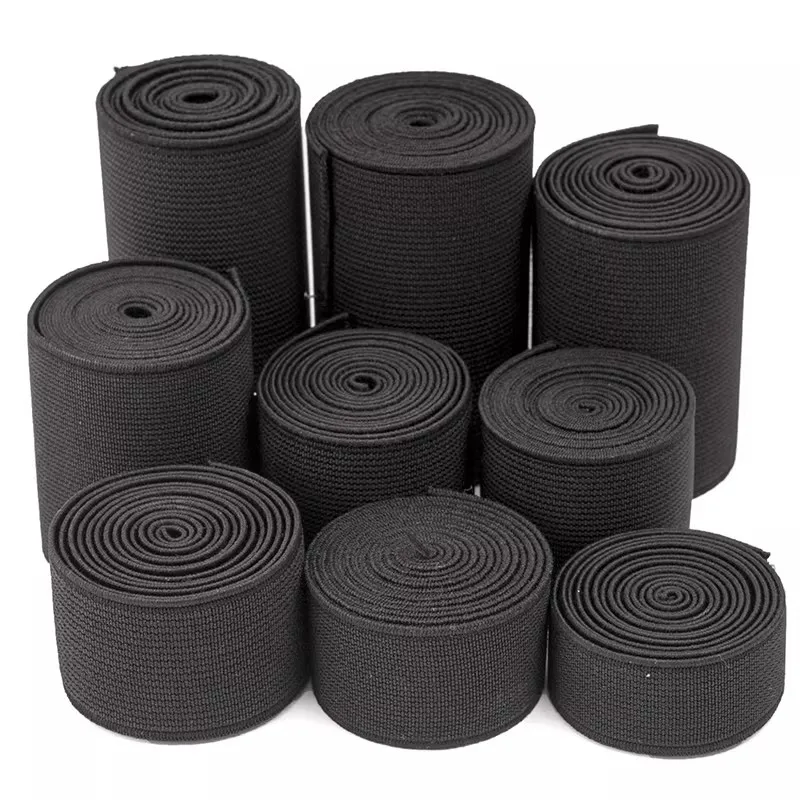 5/10Meters Black Elastic Band 10-80mm Nylon Elastics Webbing Tape for Waistband Rubber Bands Apparel Bungee Cord Sewing Trimming