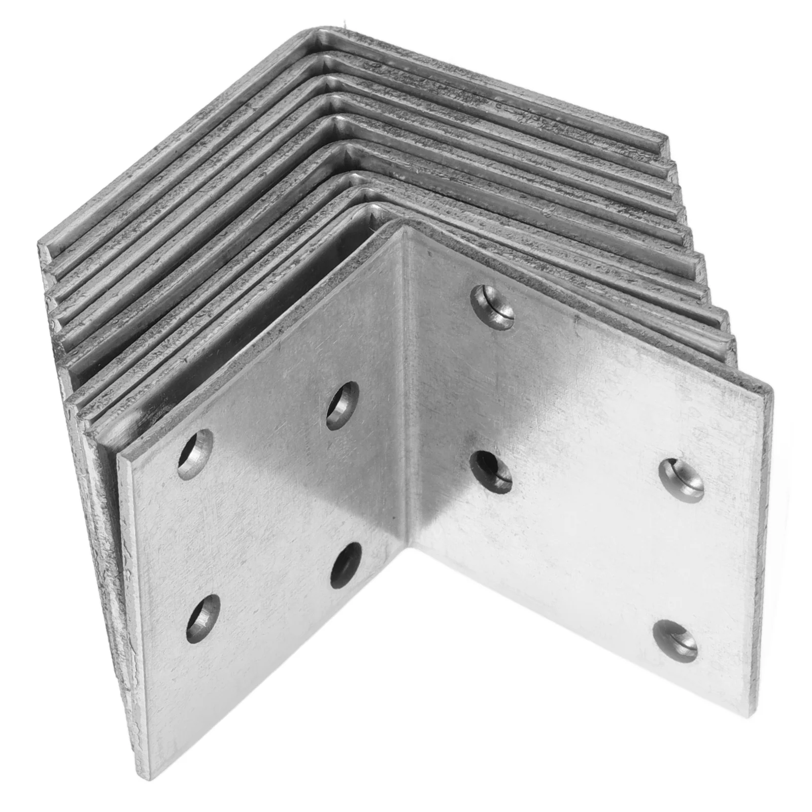 

10Pcs Galvanized Angle Brackets Heavy Duty Corner Braces for Wood Furniture Shelves Cabinet Curtain Wall Support
