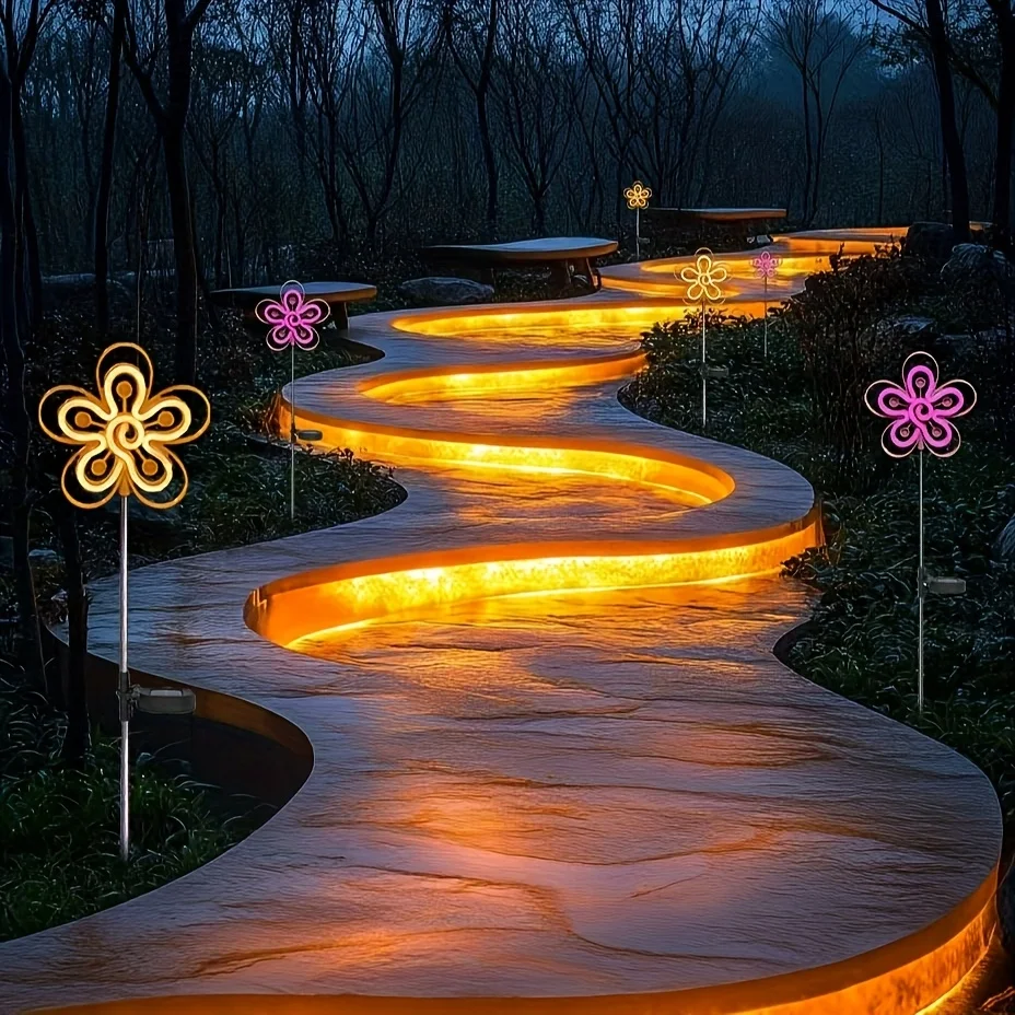 ソーラーグランドステークフラワーライトガーデン屋外装飾ランプ芝生景観照明用中庭芝生ガーデニングギフト