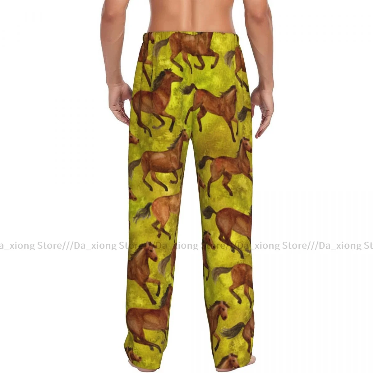 Men Sleep Bottoms Male Lounge Trousers Men\'s Running Horses Pajama Pants