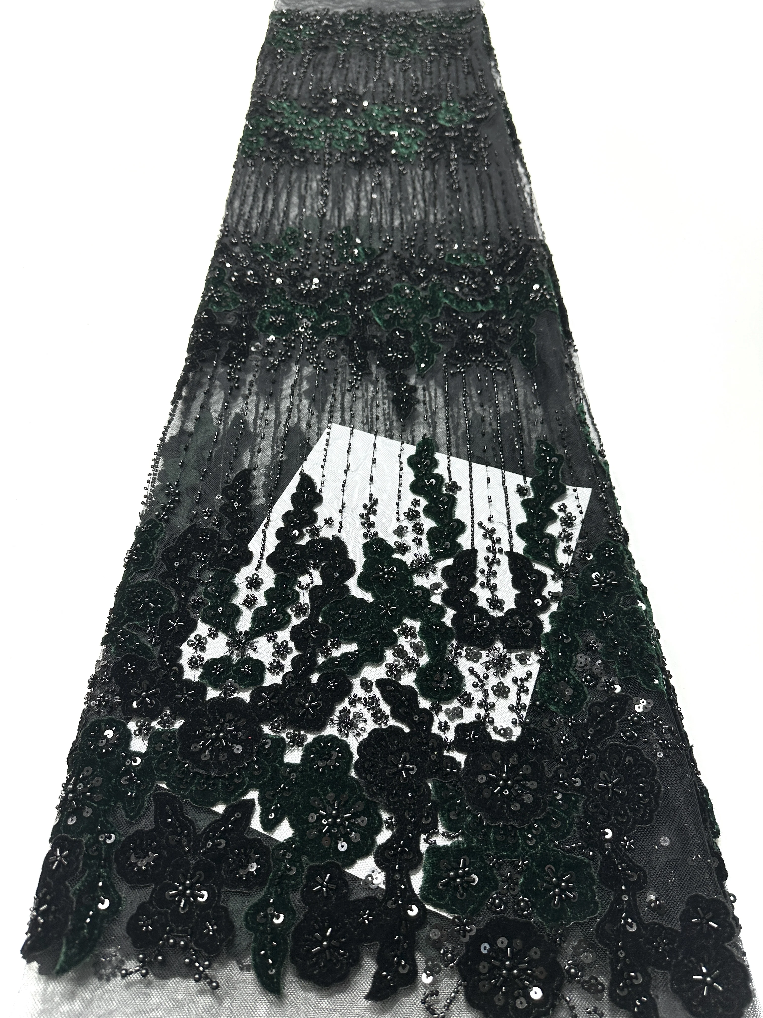 2025 New Design Luxury French African Velvet Tulle Beaded lace Sequins Mesh Lace Nigeria French Fabric For Wedding Dresses Sew