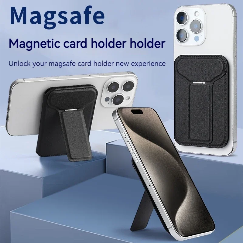 

Magnetic Card Phone Holder Wallet Case for Magsafe Mobile Phone PU Leather Reversible Card Holder Bracket for IPhone