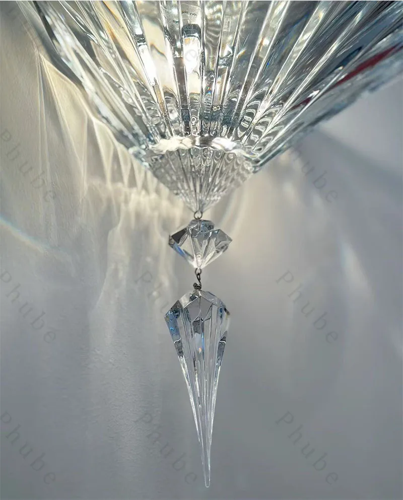 Phube Moderne Luxus-Wandleuchte aus Prismenglas mit Wassertropfen-Kristall-Wandlampe für Schlafzimmer, Wohnzimmer, Flur, Spiegel und Eingangsbereich – Detail 5