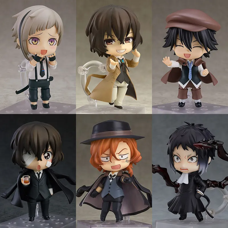 BSD BJD bungo Stray Dogs Chibi Action Figure With Interchangeable Faces Display Stand Model  Anime Gift Ranpo Dazai Nakahara - view 2