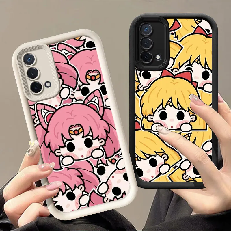 Kawaii Sailor Moon Phone Case For OPPO A3 Reno 10 11 12 Pro 11F 12F A58 A78 4G A98 A3X 5G A15 A16 A17 A38 A53 A57 A60 A92