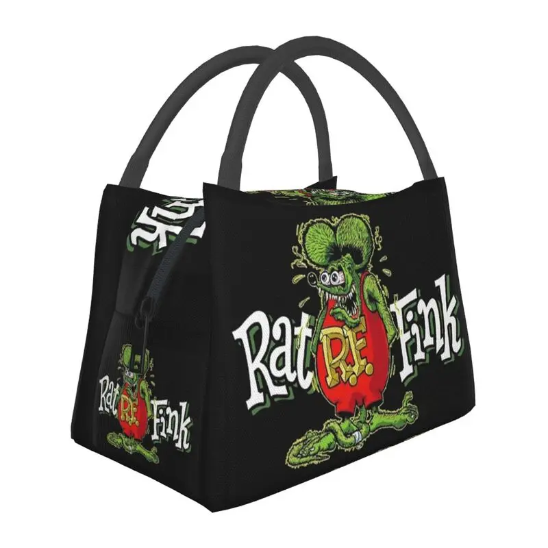 

Rat Fink Animation Anime Cartoon Insulated Lunch Bags for Women Leakproof Thermal Cooler Lunch Box Office Picnic Travel