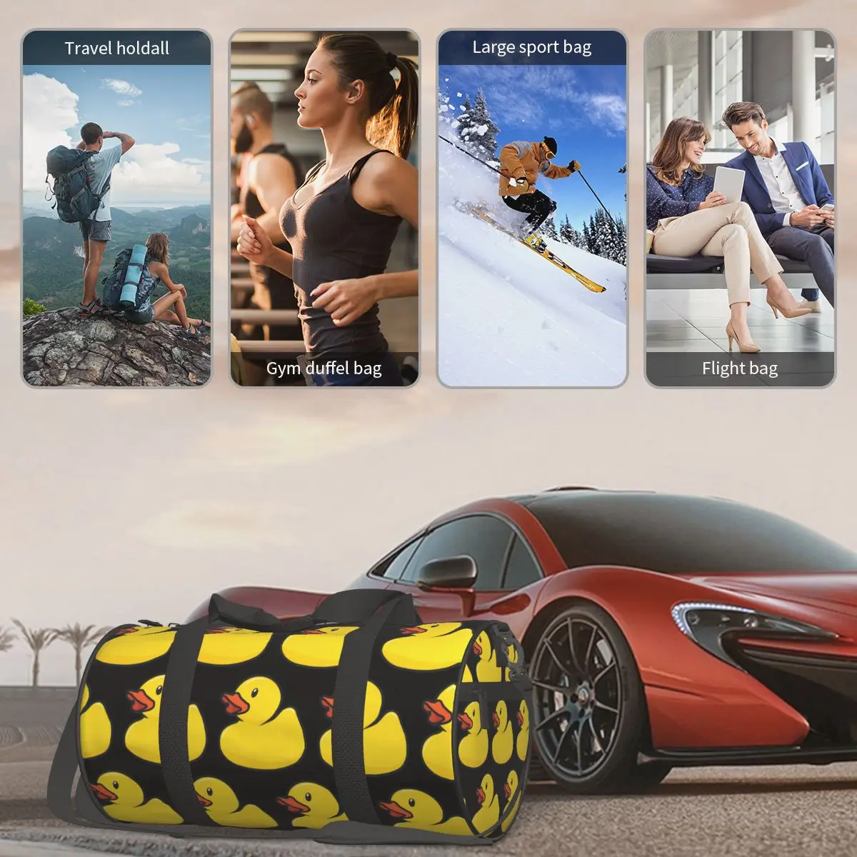 بطة مطاطية كبيرة حقيبة رياضية واق من المطر متعددة الوظائف حقائب سفر واق من المطر حقائب اللياقة البدنية