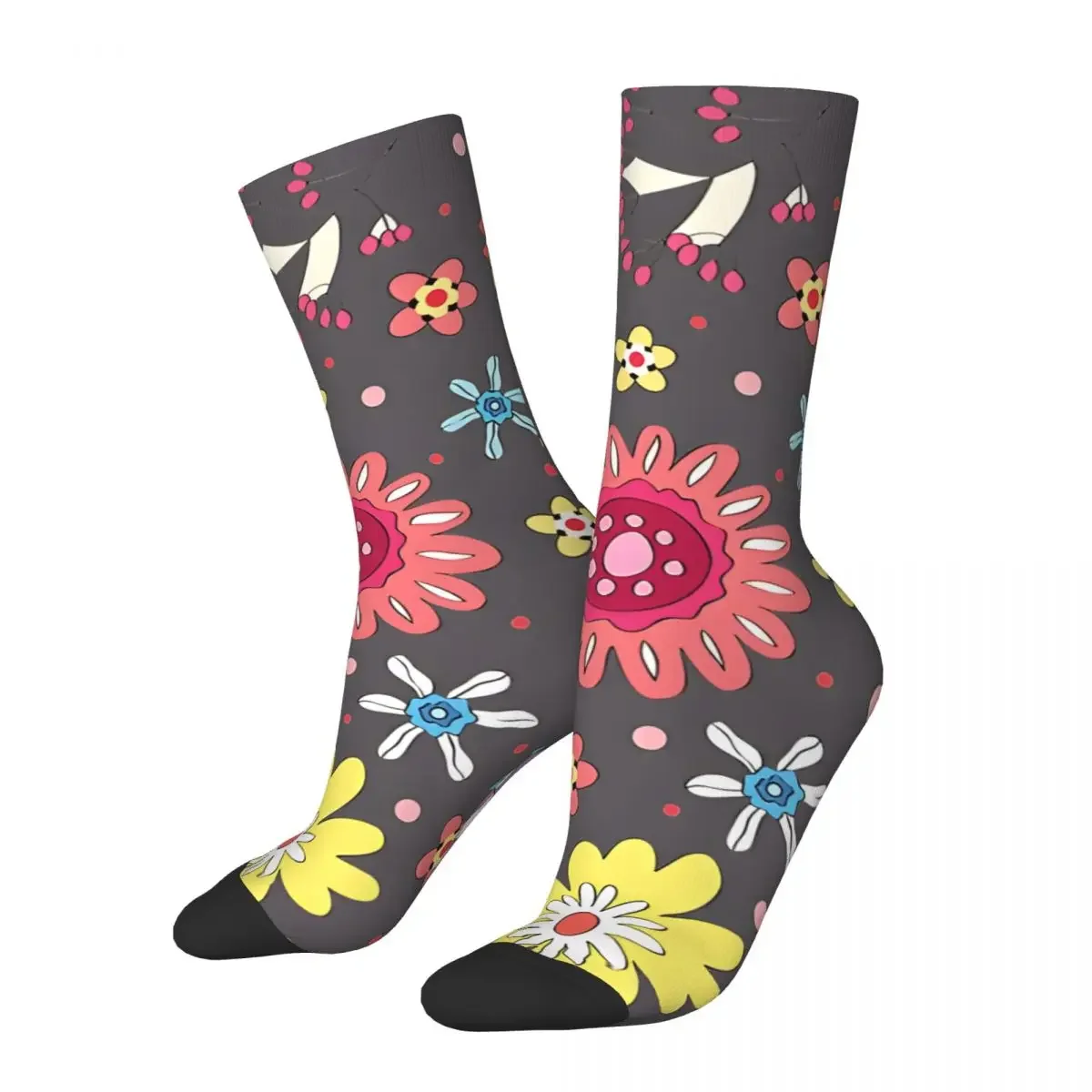 Crazy compression Garden Flower Seamless Sock for Men Vintage Quality Pattern Crew Sock Novelty