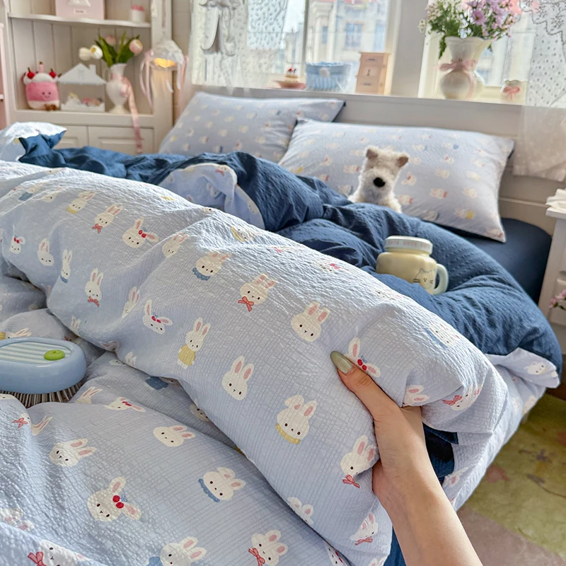 2026 Ins Dopamin Polka Dot Bettwäsche-Set, Twin- und Queen-Size Bettlaken mit Kissenbezug Klasse A für Schulwohnheim-Dekoration ohne Füllung