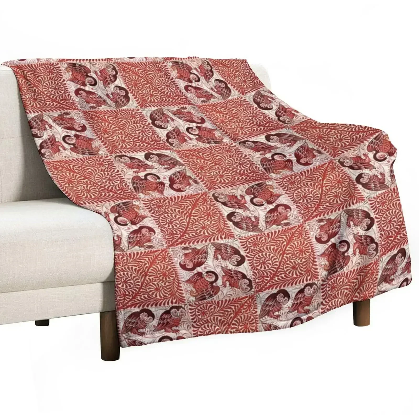 William De Morgan Owls Throw Blanket Plaid Flannels halloween Weighted Loose Cute Blankets