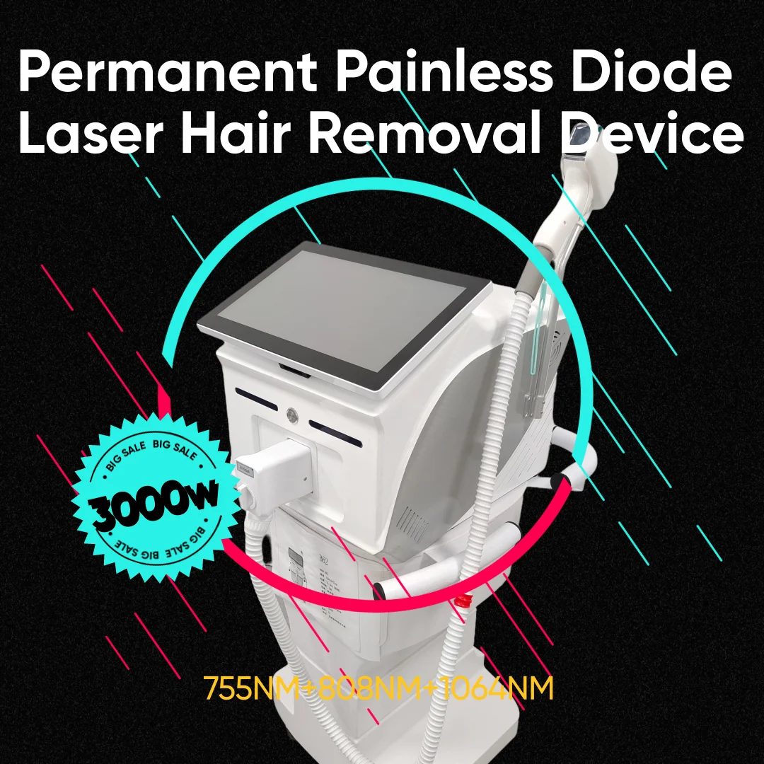 

2025 new 4 Waves Portable 4000w Soprano Diode Ice Titanium Laser Body Hair Removal Machine 808 755 940 1064 Alexandrite Device