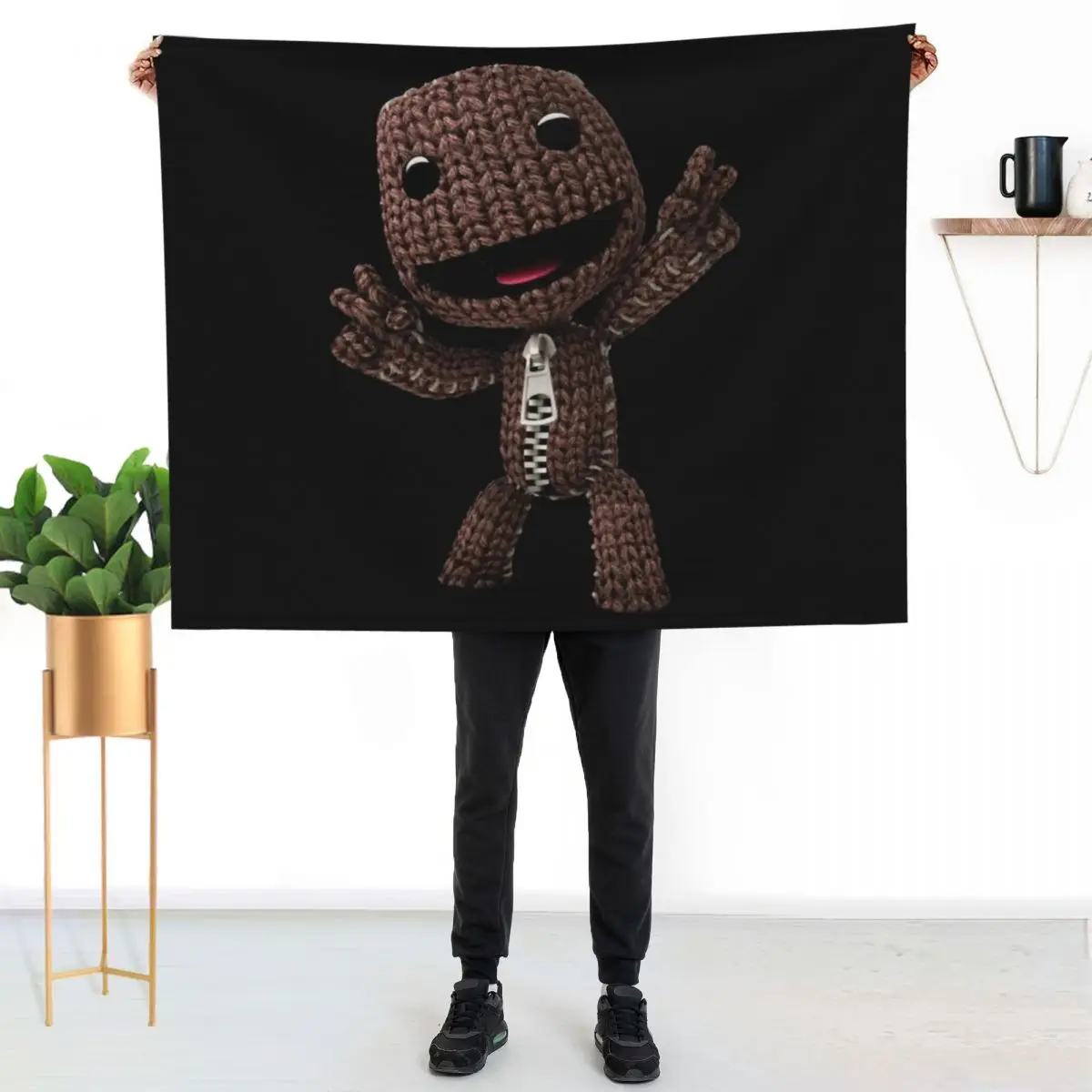 

LBP Sackboy Throw Blanket Multi Use Warm Blanket for Living Room Bedroom