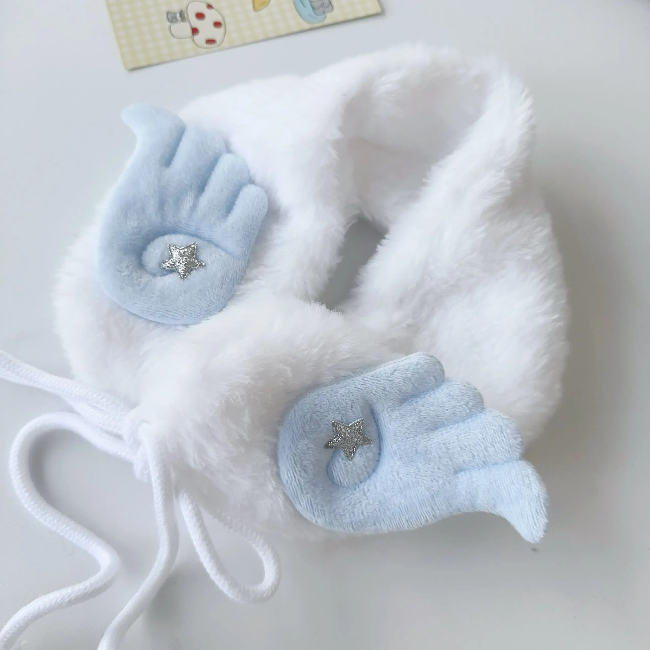 اليابانية أجنحة الملاك أفخم وشاح الكورية Ins نمط ثقافة فرعية Y2K الحلو لطيف وشاح دافئ يندبروف في الهواء الطلق الفراء وشاح