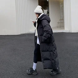 Chaqueta acolchada para mujer, Parkas largas informales, abrigo con capucha, Parka gruesa y cálida, chaquetas sueltas, prendas de vestir exteriores para invierno, novedad de 2024