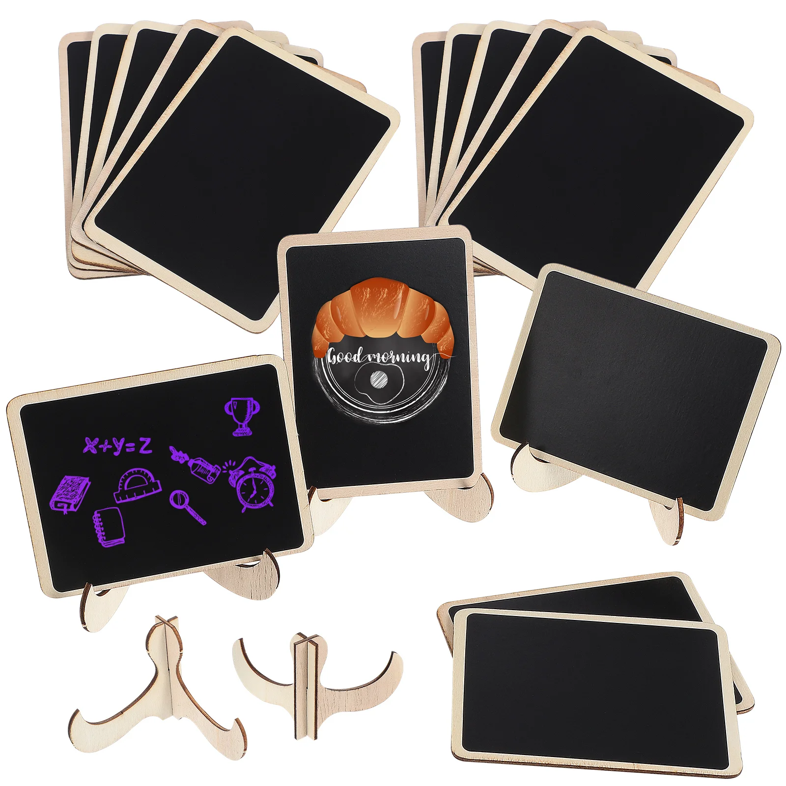 15 Pcs Mini Vertical Pvc Sticker Writing Board with Stand Blackboard Stylish Chalkboard Sign Portable Signs for Food