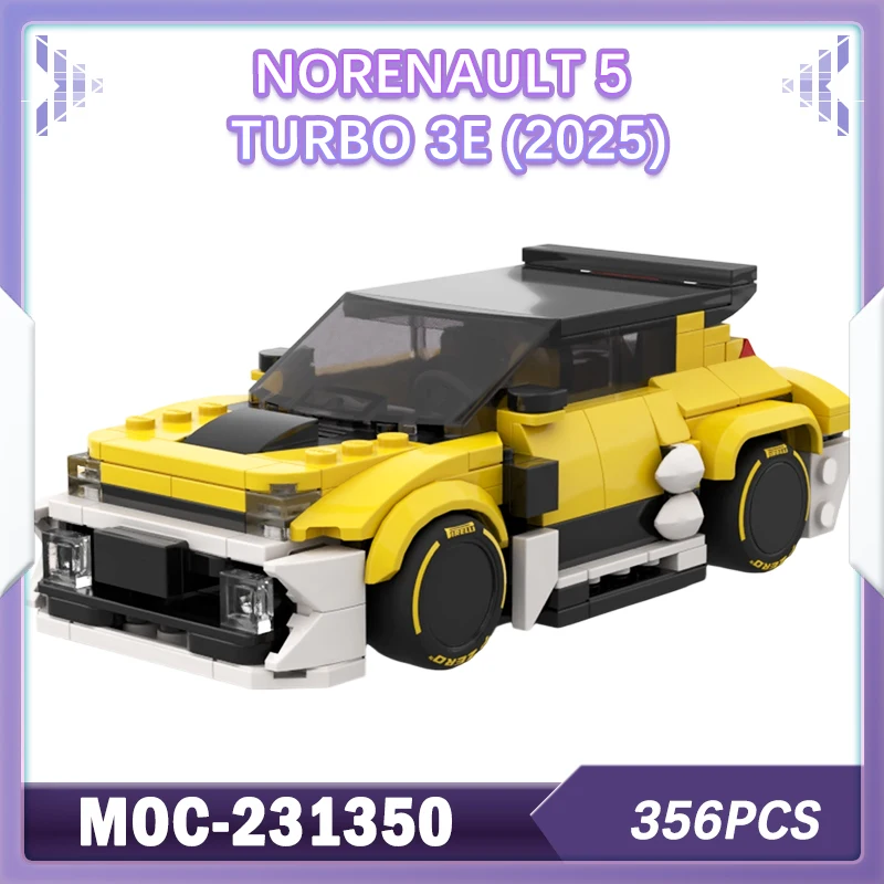 

NORenault 5 Turbo 3E (2025) 356 шт. строительные блоки, модель кирпича, креативные подарки, украшение для рабочего стола, коллекционные предметы MOC-231350